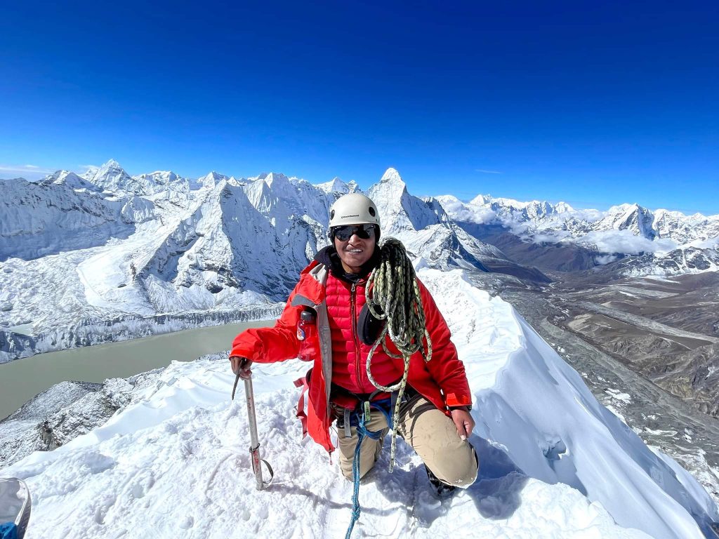 Sonam Tamang after summiting Island Peak
