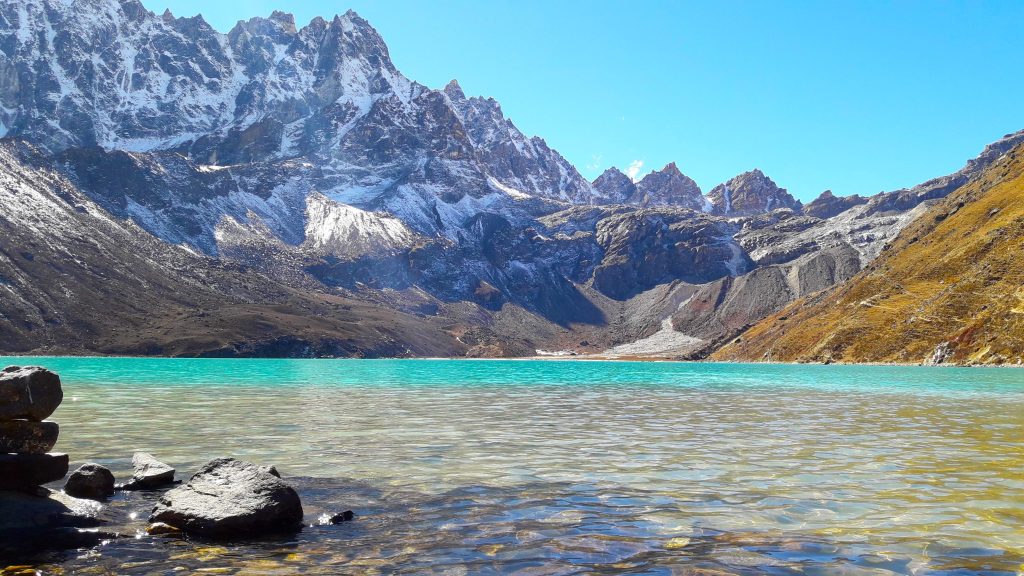 image of gokyo lake in the khumbu region of nepal in solukhumbu district