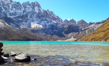 image of gokyo lake in the khumbu region of nepal in solukhumbu district